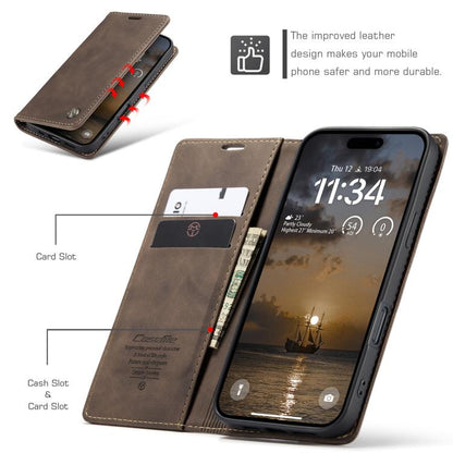 For iPhone 17 Pro CaseMe 013 Multifunctional Horizontal Flip Leather Phone Case(Coffee) - iPhone 17 Pro Cases by CaseMe | Online Shopping UK | buy2fix