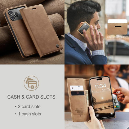 For iPhone 17 Pro CaseMe 013 Multifunctional Horizontal Flip Leather Phone Case(Brown) - iPhone 17 Pro Cases by CaseMe | Online Shopping UK | buy2fix