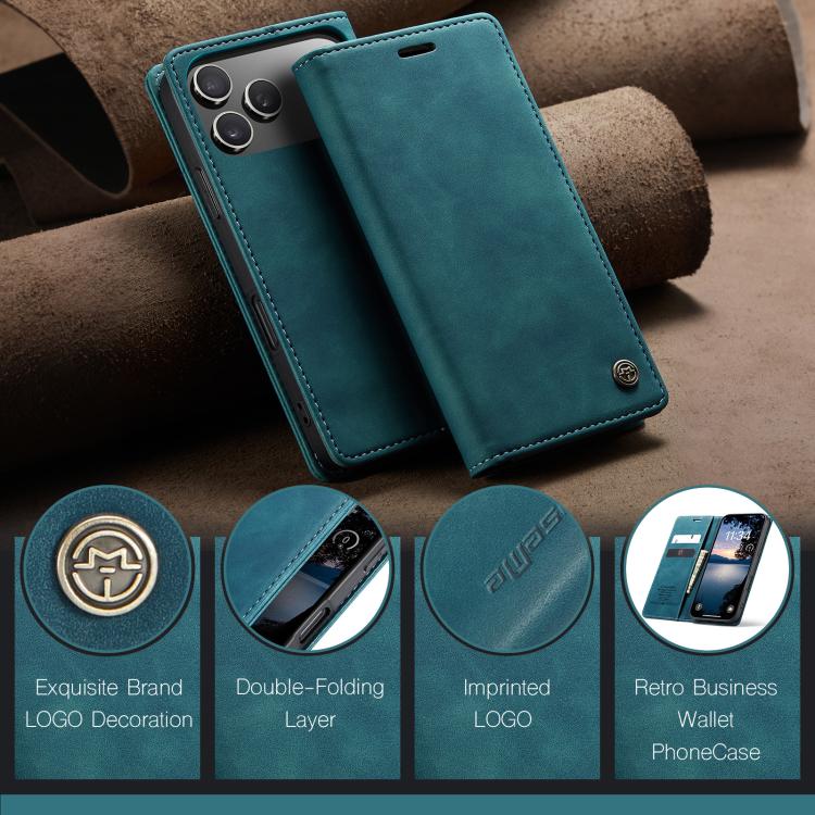 For iPhone 17 Pro CaseMe 013 Multifunctional Horizontal Flip Leather Phone Case(Blue) - iPhone 17 Pro Cases by CaseMe | Online Shopping UK | buy2fix