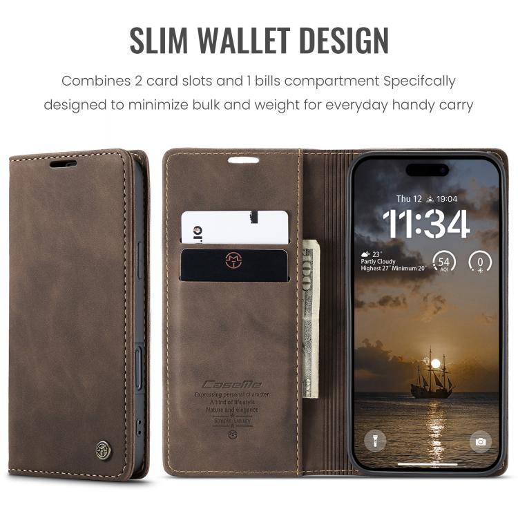 For iPhone 17 Pro Max CaseMe 013 Multifunctional Horizontal Flip Leather Phone Case(Coffee) - iPhone 17 Pro Max Cases by CaseMe | Online Shopping UK | buy2fix