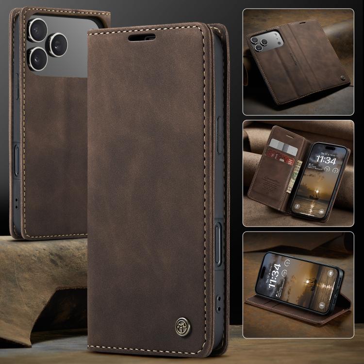 For iPhone 17 Pro Max CaseMe 013 Multifunctional Horizontal Flip Leather Phone Case(Coffee) - iPhone 17 Pro Max Cases by CaseMe | Online Shopping UK | buy2fix