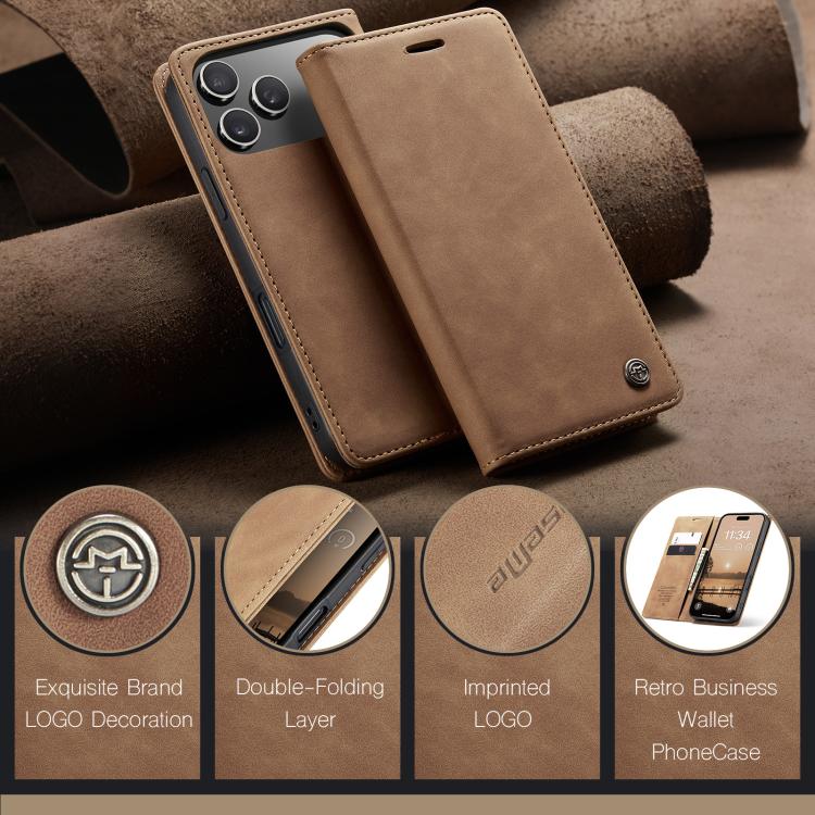 For iPhone 17 Pro Max CaseMe 013 Multifunctional Horizontal Flip Leather Phone Case(Brown) - iPhone 17 Pro Max Cases by CaseMe | Online Shopping UK | buy2fix