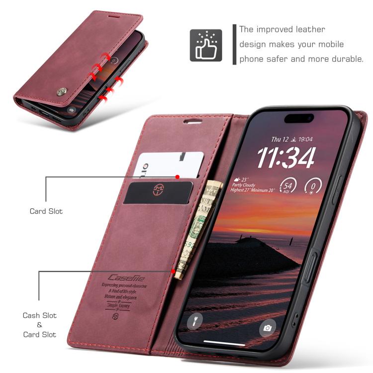 For iPhone 17 Pro Max CaseMe 013 Multifunctional Horizontal Flip Leather Phone Case(Red) - iPhone 17 Pro Max Cases by CaseMe | Online Shopping UK | buy2fix