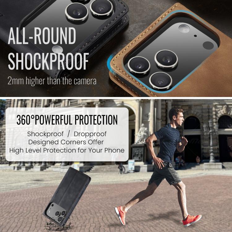 For iPhone 17 Pro Max CaseMe 013 Multifunctional Horizontal Flip Leather Phone Case(Black) - iPhone 17 Pro Max Cases by CaseMe | Online Shopping UK | buy2fix