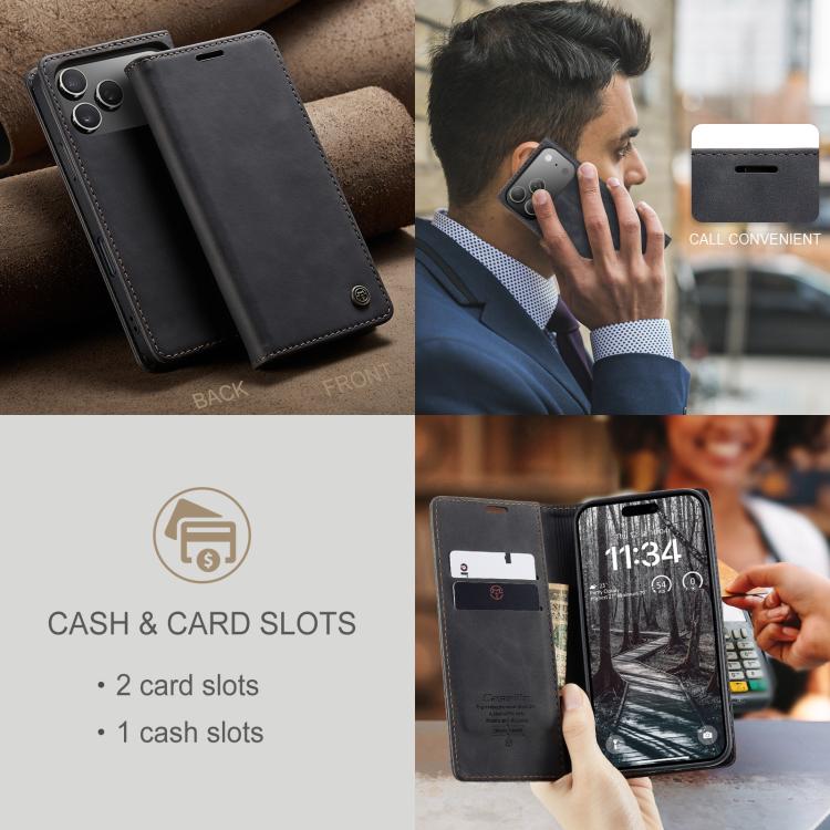 For iPhone 17 Pro Max CaseMe 013 Multifunctional Horizontal Flip Leather Phone Case(Black) - iPhone 17 Pro Max Cases by CaseMe | Online Shopping UK | buy2fix