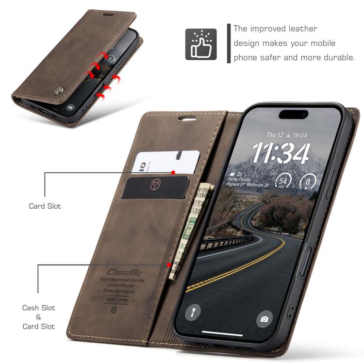 For iPhone Air CaseMe 013 Multifunctional Horizontal Flip Leather Phone Case(Coffee) - iPhone Air Cases by CaseMe | Online Shopping UK | buy2fix
