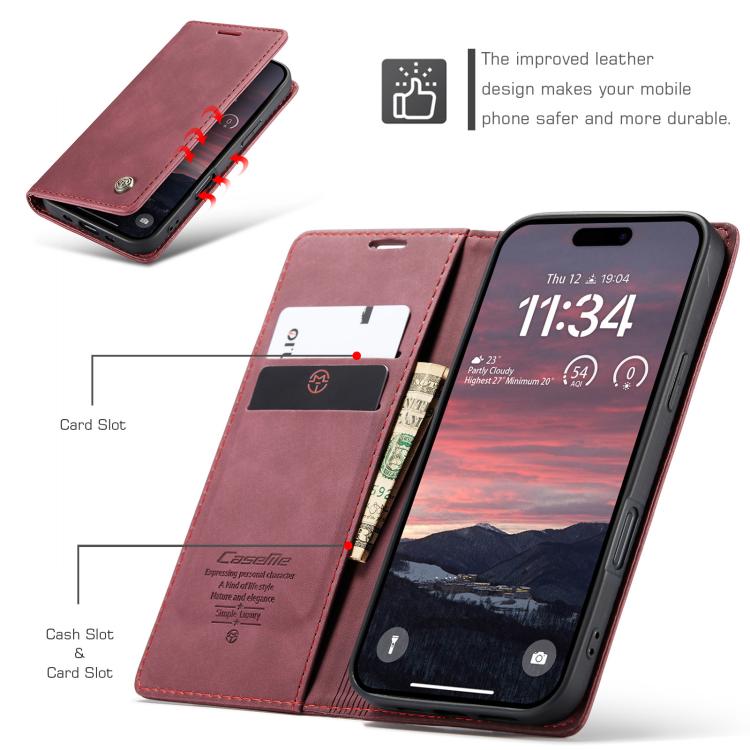 For iPhone 17 Air CaseMe 013 Multifunctional Horizontal Flip Leather Phone Case(Red) - iPhone 17 Air Cases by CaseMe | Online Shopping UK | buy2fix