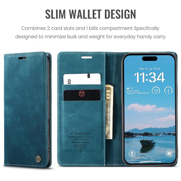 For iPhone 17 Air CaseMe 013 Multifunctional Horizontal Flip Leather Phone Case(Blue) - iPhone 17 Air Cases by CaseMe | Online Shopping UK | buy2fix