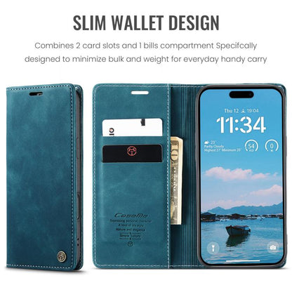 For iPhone 17 Air CaseMe 013 Multifunctional Horizontal Flip Leather Phone Case(Blue) - iPhone 17 Air Cases by CaseMe | Online Shopping UK | buy2fix