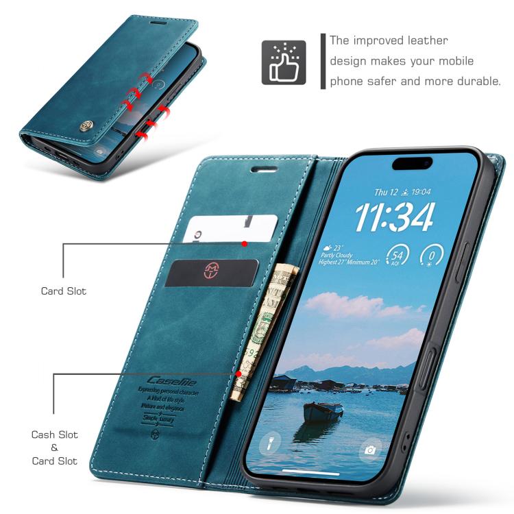 For iPhone 17 Air CaseMe 013 Multifunctional Horizontal Flip Leather Phone Case(Blue) - iPhone 17 Air Cases by CaseMe | Online Shopping UK | buy2fix