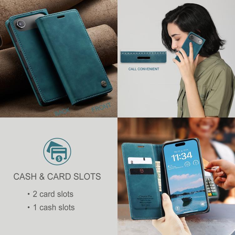 For iPhone 17 Air CaseMe 013 Multifunctional Horizontal Flip Leather Phone Case(Blue) - iPhone 17 Air Cases by CaseMe | Online Shopping UK | buy2fix