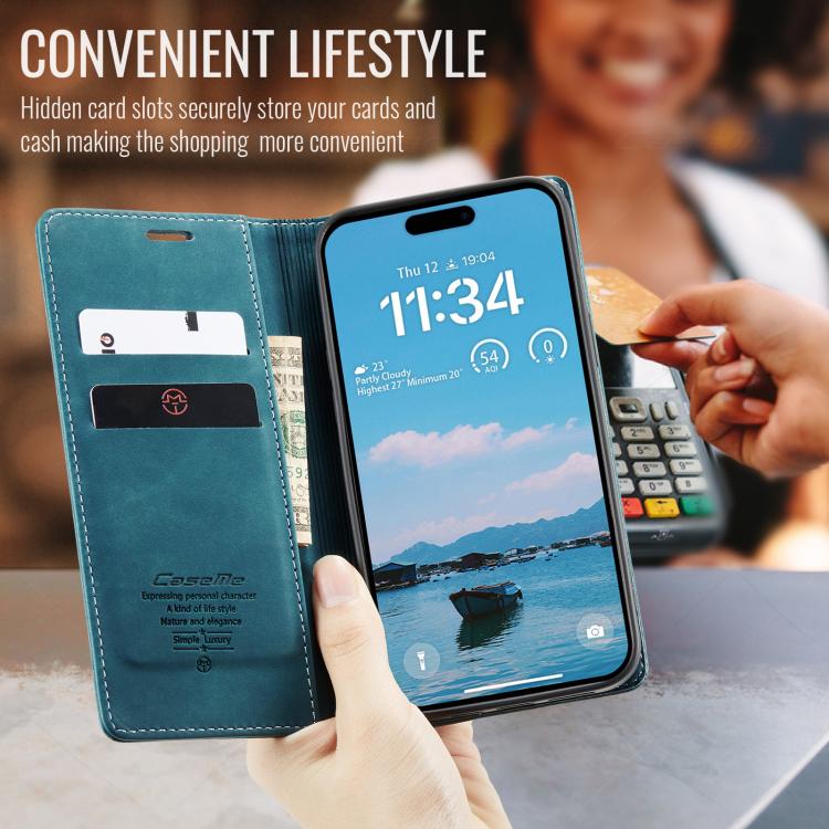 For iPhone 17 Air CaseMe 013 Multifunctional Horizontal Flip Leather Phone Case(Blue) - iPhone 17 Air Cases by CaseMe | Online Shopping UK | buy2fix