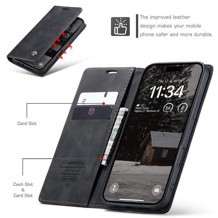 For iPhone 17 Air CaseMe 013 Multifunctional Horizontal Flip Leather Phone Case(Black) - iPhone 17 Air Cases by CaseMe | Online Shopping UK | buy2fix