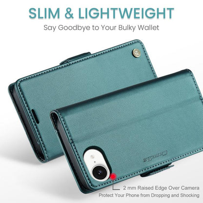For iPhone 16e CaseMe 023 Butterfly Buckle Litchi Texture RFID Anti-theft Leather Phone Case(Green) - iPhone 16e Cases by CaseMe | Online Shopping UK | buy2fix