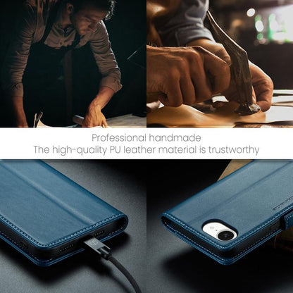 For iPhone 16e CaseMe 023 Butterfly Buckle Litchi Texture RFID Anti-theft Leather Phone Case(Blue) - iPhone 16e Cases by CaseMe | Online Shopping UK | buy2fix