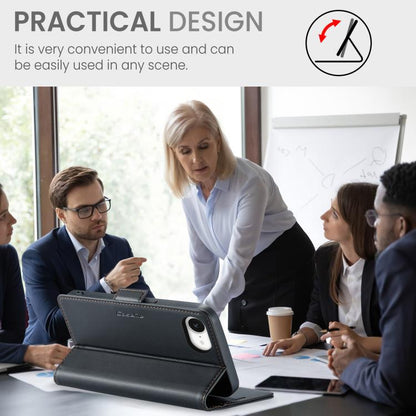 For iPhone 16e CaseMe 023 Butterfly Buckle Litchi Texture RFID Anti-theft Leather Phone Case(Black) - iPhone 16e Cases by CaseMe | Online Shopping UK | buy2fix