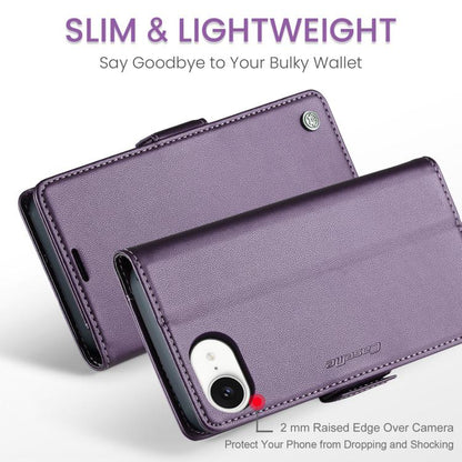 For iPhone 16e CaseMe 023 Butterfly Buckle Litchi Texture RFID Anti-theft Leather Phone Case(Purple) - iPhone 16e Cases by CaseMe | Online Shopping UK | buy2fix