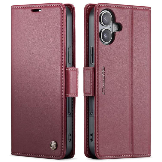 For iPhone 17 CaseMe 023 Butterfly Buckle Litchi Texture RFID Anti-theft Leather Phone Case(Red)