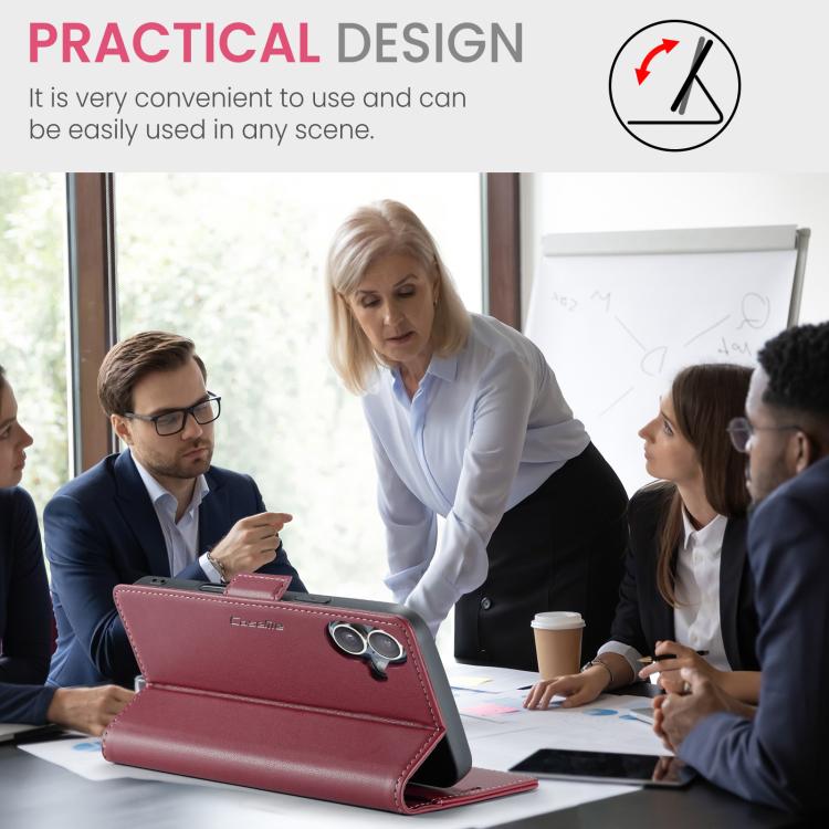 For iPhone 17 CaseMe 023 Butterfly Buckle Litchi Texture RFID Anti-theft Leather Phone Case(Red) - iPhone 17 Cases by CaseMe | Online Shopping UK | buy2fix