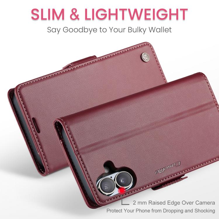 For iPhone 17 CaseMe 023 Butterfly Buckle Litchi Texture RFID Anti-theft Leather Phone Case(Red) - iPhone 17 Cases by CaseMe | Online Shopping UK | buy2fix
