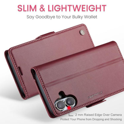 For iPhone 17 CaseMe 023 Butterfly Buckle Litchi Texture RFID Anti-theft Leather Phone Case(Red) - iPhone 17 Cases by CaseMe | Online Shopping UK | buy2fix