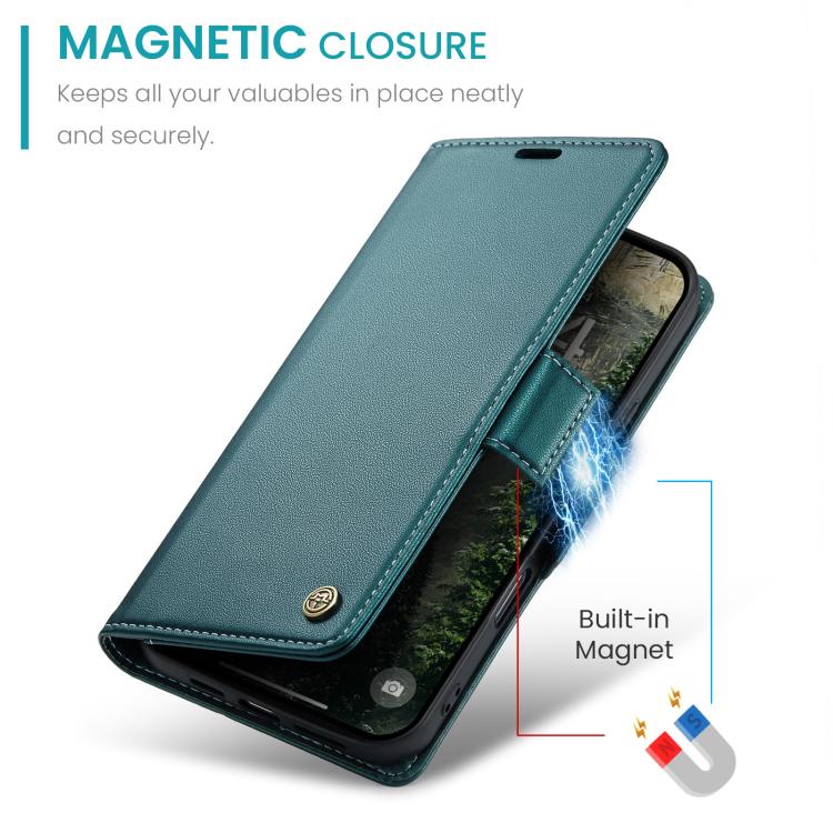 For iPhone 17 CaseMe 023 Butterfly Buckle Litchi Texture RFID Anti-theft Leather Phone Case(Green) - iPhone 17 Cases by CaseMe | Online Shopping UK | buy2fix