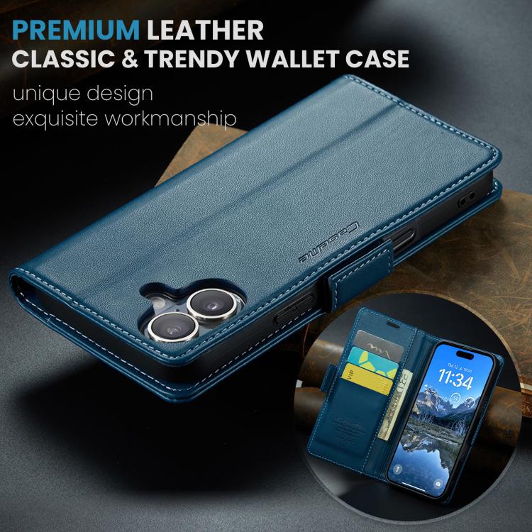 For iPhone 17 CaseMe 023 Butterfly Buckle Litchi Texture RFID Anti-theft Leather Phone Case(Blue) - iPhone 17 Cases by CaseMe | Online Shopping UK | buy2fix