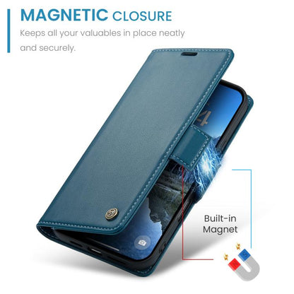 For iPhone 17 CaseMe 023 Butterfly Buckle Litchi Texture RFID Anti-theft Leather Phone Case(Blue) - iPhone 17 Cases by CaseMe | Online Shopping UK | buy2fix