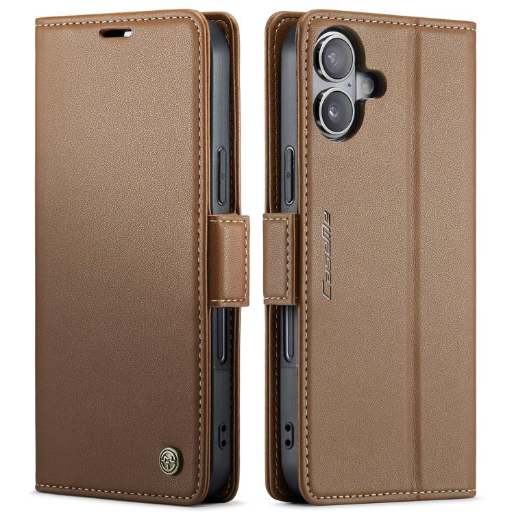 For iPhone 17 CaseMe 023 Butterfly Buckle Litchi Texture RFID Anti-theft Leather Phone Case(Brown) - iPhone 17 Cases by CaseMe | Online Shopping UK | buy2fix
