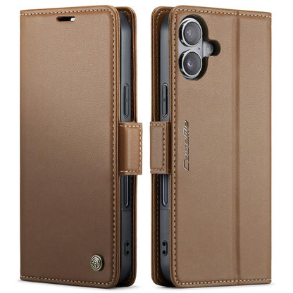 For iPhone 17 CaseMe 023 Butterfly Buckle Litchi Texture RFID Anti-theft Leather Phone Case(Brown) - iPhone 17 Cases by CaseMe | Online Shopping UK | buy2fix
