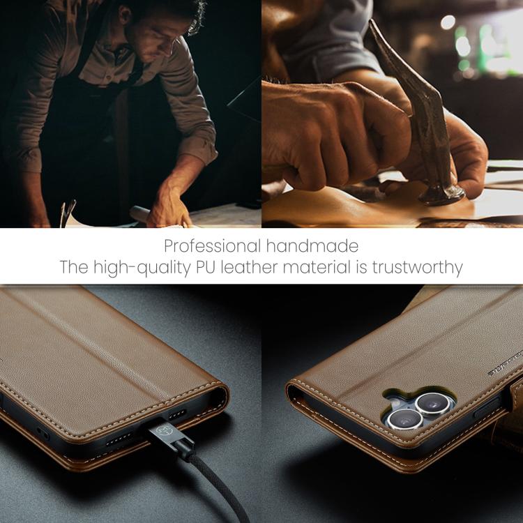 For iPhone 17 CaseMe 023 Butterfly Buckle Litchi Texture RFID Anti-theft Leather Phone Case(Brown) - iPhone 17 Cases by CaseMe | Online Shopping UK | buy2fix