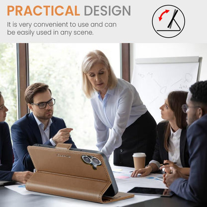 For iPhone 17 CaseMe 023 Butterfly Buckle Litchi Texture RFID Anti-theft Leather Phone Case(Brown) - iPhone 17 Cases by CaseMe | Online Shopping UK | buy2fix