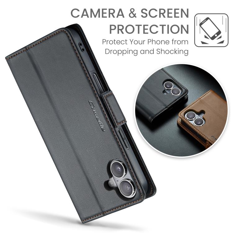 For iPhone 17 CaseMe 023 Butterfly Buckle Litchi Texture RFID Anti-theft Leather Phone Case(Black) - iPhone 17 Cases by CaseMe | Online Shopping UK | buy2fix