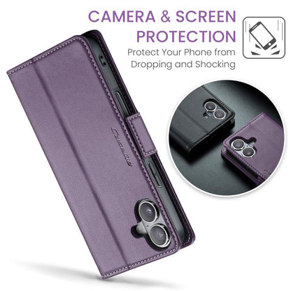 For iPhone 17 CaseMe 023 Butterfly Buckle Litchi Texture RFID Anti-theft Leather Phone Case(Purple) - iPhone 17 Cases by CaseMe | Online Shopping UK | buy2fix