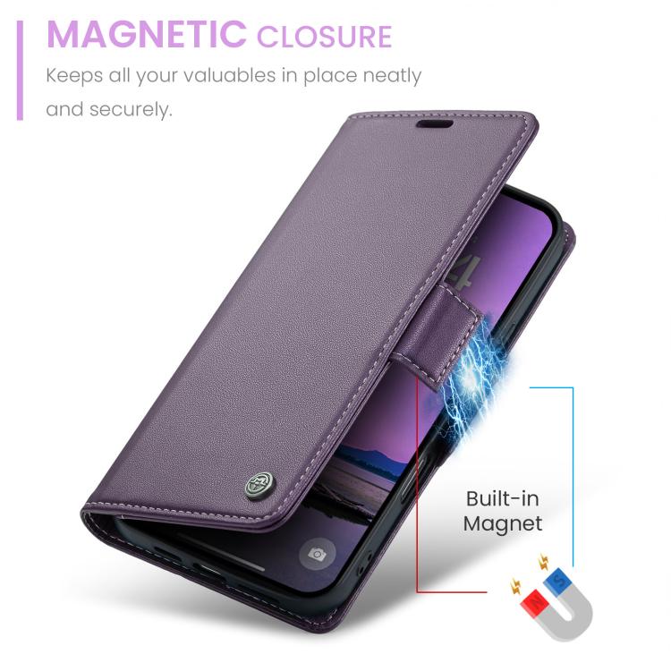 For iPhone 17 CaseMe 023 Butterfly Buckle Litchi Texture RFID Anti-theft Leather Phone Case(Purple) - iPhone 17 Cases by CaseMe | Online Shopping UK | buy2fix