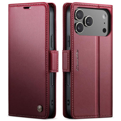 For iPhone 17 Pro CaseMe 023 Butterfly Buckle Litchi Texture RFID Anti-theft Leather Phone Case(Red) - iPhone 17 Pro Cases by CaseMe | Online Shopping UK | buy2fix