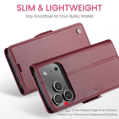 For iPhone 17 Pro CaseMe 023 Butterfly Buckle Litchi Texture RFID Anti-theft Leather Phone Case(Red) - iPhone 17 Pro Cases by CaseMe | Online Shopping UK | buy2fix