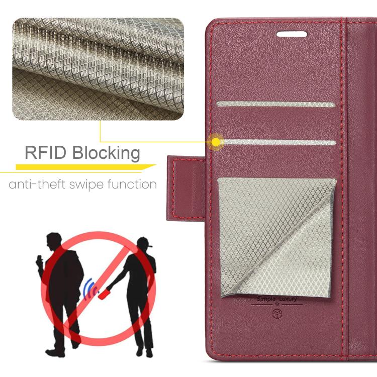 For iPhone 17 Pro CaseMe 023 Butterfly Buckle Litchi Texture RFID Anti-theft Leather Phone Case(Red) - iPhone 17 Pro Cases by CaseMe | Online Shopping UK | buy2fix