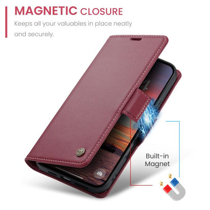 For iPhone 17 Pro CaseMe 023 Butterfly Buckle Litchi Texture RFID Anti-theft Leather Phone Case(Red) - iPhone 17 Pro Cases by CaseMe | Online Shopping UK | buy2fix