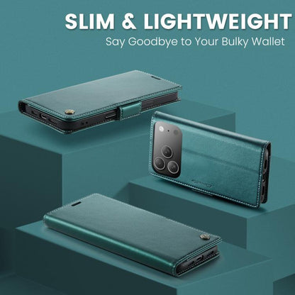 For iPhone 17 Pro CaseMe 023 Butterfly Buckle Litchi Texture RFID Anti-theft Leather Phone Case(Green) - iPhone 17 Pro Cases by CaseMe | Online Shopping UK | buy2fix