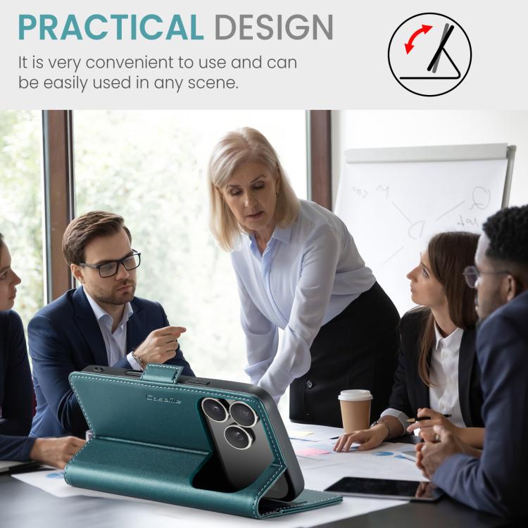 For iPhone 17 Pro CaseMe 023 Butterfly Buckle Litchi Texture RFID Anti-theft Leather Phone Case(Green) - iPhone 17 Pro Cases by CaseMe | Online Shopping UK | buy2fix