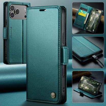 For iPhone 17 Pro CaseMe 023 Butterfly Buckle Litchi Texture RFID Anti-theft Leather Phone Case(Green) - iPhone 17 Pro Cases by CaseMe | Online Shopping UK | buy2fix