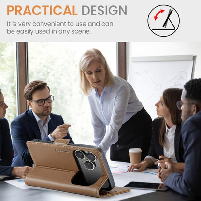 For iPhone 17 Pro CaseMe 023 Butterfly Buckle Litchi Texture RFID Anti-theft Leather Phone Case(Brown) - iPhone 17 Pro Cases by CaseMe | Online Shopping UK | buy2fix