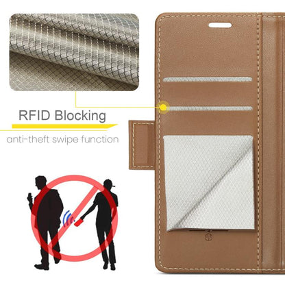 For iPhone 17 Pro CaseMe 023 Butterfly Buckle Litchi Texture RFID Anti-theft Leather Phone Case(Brown) - iPhone 17 Pro Cases by CaseMe | Online Shopping UK | buy2fix
