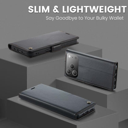 For iPhone 17 Pro CaseMe 023 Butterfly Buckle Litchi Texture RFID Anti-theft Leather Phone Case(Black) - iPhone 17 Pro Cases by CaseMe | Online Shopping UK | buy2fix