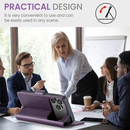 For iPhone 17 Pro CaseMe 023 Butterfly Buckle Litchi Texture RFID Anti-theft Leather Phone Case(Purple) - iPhone 17 Pro Cases by CaseMe | Online Shopping UK | buy2fix