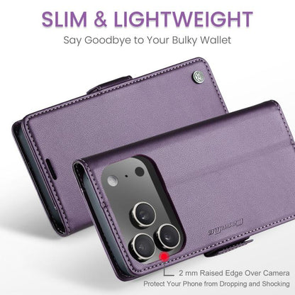 For iPhone 17 Pro CaseMe 023 Butterfly Buckle Litchi Texture RFID Anti-theft Leather Phone Case(Purple) - iPhone 17 Pro Cases by CaseMe | Online Shopping UK | buy2fix