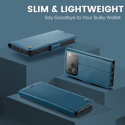 For iPhone 17 Pro Max CaseMe 023 Butterfly Buckle Litchi Texture RFID Anti-theft Leather Phone Case(Blue) - iPhone 17 Pro Max Cases by CaseMe | Online Shopping UK | buy2fix