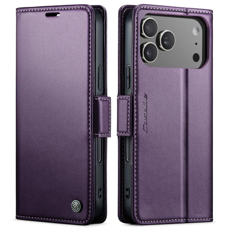 For iPhone 17 Pro Max CaseMe 023 Butterfly Buckle Litchi Texture RFID Anti-theft Leather Phone Case(Purple) - iPhone 17 Pro Max Cases by CaseMe | Online Shopping UK | buy2fix