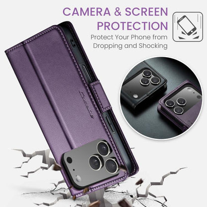 For iPhone 17 Pro Max CaseMe 023 Butterfly Buckle Litchi Texture RFID Anti-theft Leather Phone Case(Purple) - iPhone 17 Pro Max Cases by CaseMe | Online Shopping UK | buy2fix
